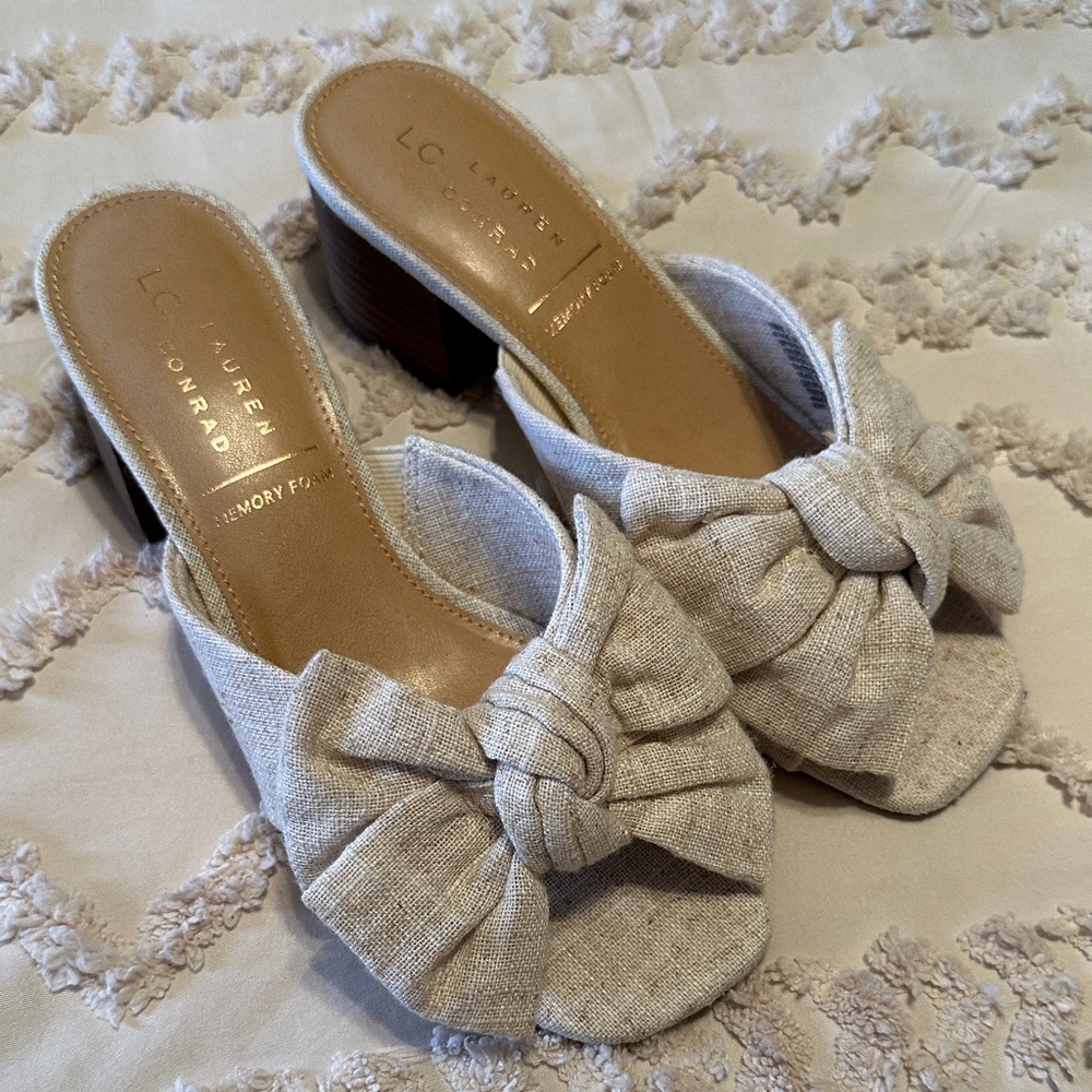 LC Lauren Conrad Women's Tan Bow sandals